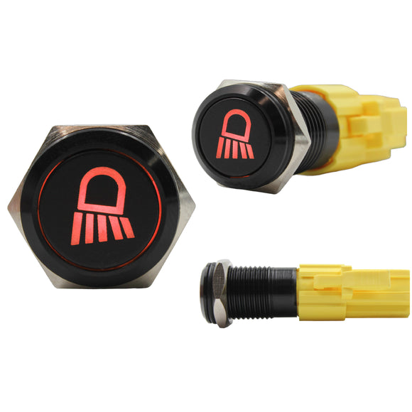 Laser Etched 16mm Red LED Light 3