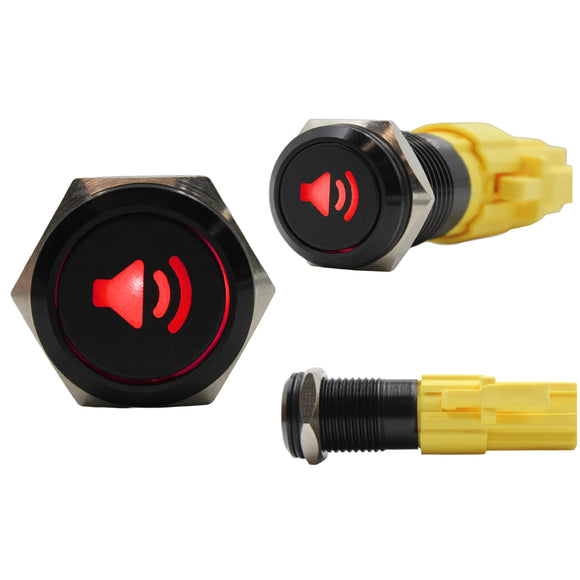 Laser Etched 16mm Red LED Speaker