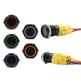 16mm Latching Push Button Switch with LED (R16-L Series)