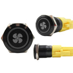 Laser Etched 19mm Push Button Switch with Ring LED (R19 Series)