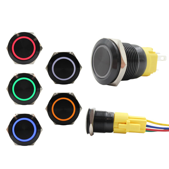 19mm Latching Push Button Switch with LED (R19 Series)