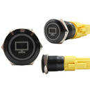 Laser Etched 19mm Push Switch/Blue Ring LED (R19 Series)-20