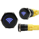 Push Button Switch with Centre Blue LED Cel-fi