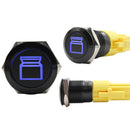 Push Button Switch with Centre Blue LED Fridge
