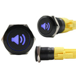Push Button Switch with Centre Blue LED Speaker