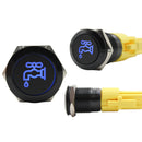 Push Button Switch with Centre Blue LED Water