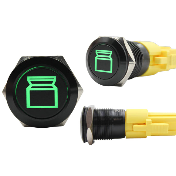 Push Button Switch with Centre Blue LED Fridge