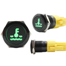 Push Button Switch with Centre Blue LED Hot Water