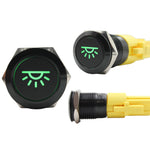 Push Button Switch with Centre Blue LED Lights 2