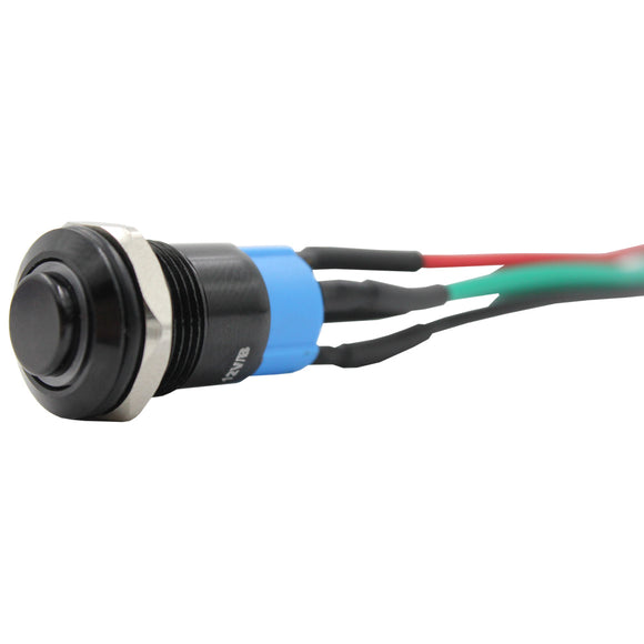 12mm Latching Push Button Switch with LED (Pre-Wired)