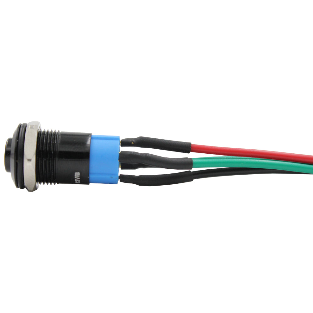12mm Latching Push Button Switch with LED (Pre-Wired)