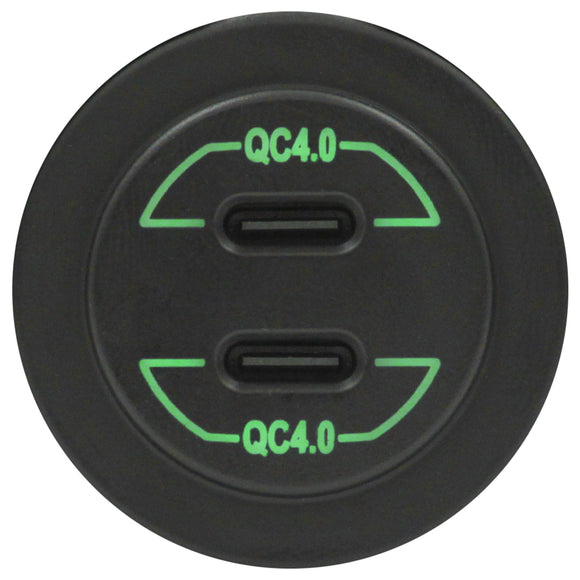 Dual Type-C USB Charger Round No Panel