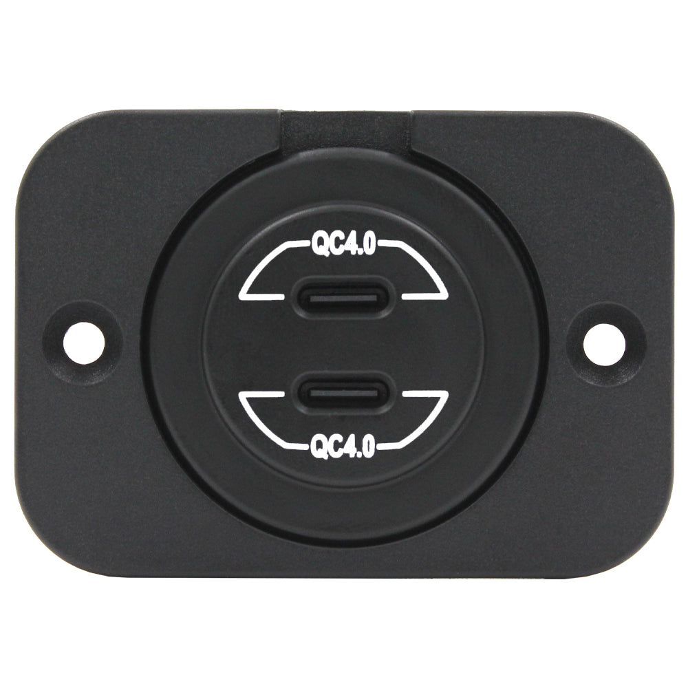 Dual Type-C USB Charger Round White