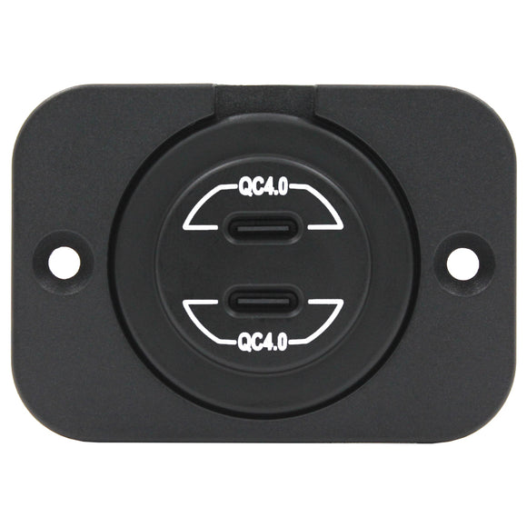 Dual Type-C USB Charger Round White