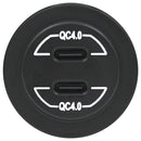 Dual Type-C USB Charger Round No Panel White