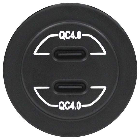 Dual Type-C USB Charger Round No Panel White