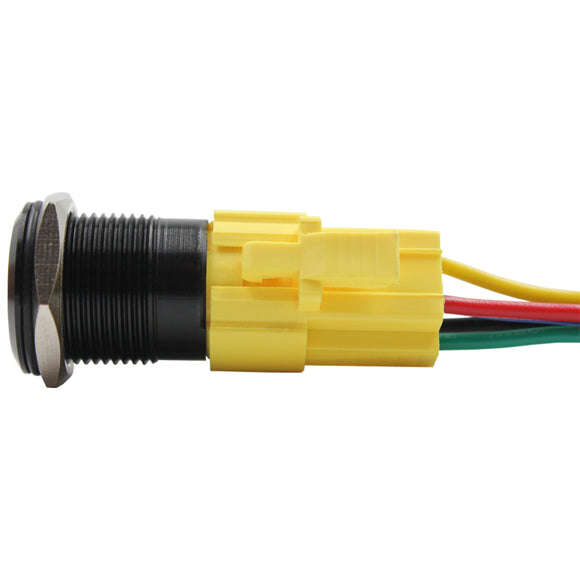 16mm Push Button Switch with LED (Pre-Wired)