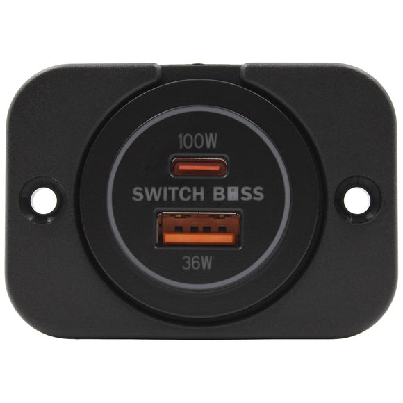 100W Type-C USB + 36W USB-A - Round