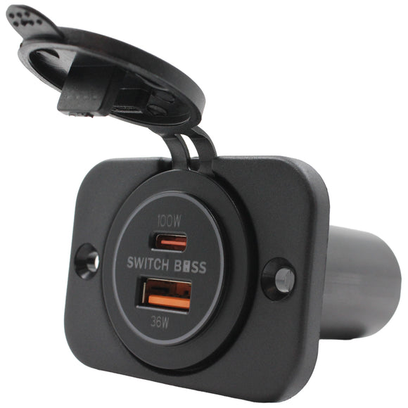 100W Type-C USB + 36W USB-A - Round