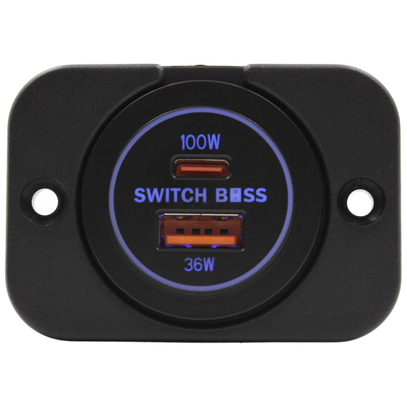 100W Type-C USB + 36W USB-A - Round