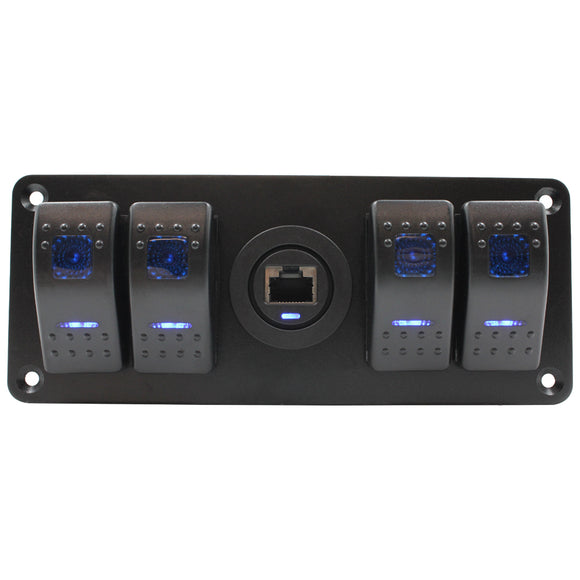 UHF RJ45 Pass Through With Blue LED - Round