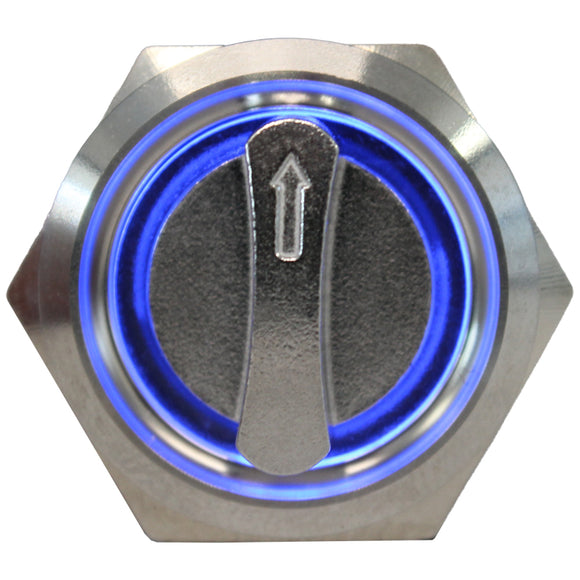 19mm Latching/Non-momentary Rotary Blue LED
