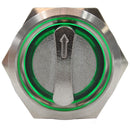 19mm Latching/Non-momentary Rotary Switch Green LED