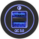 dual usb charger Blue LED