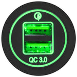 Dual QC USB Charger - Round