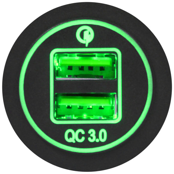 dual usb charger Green LED