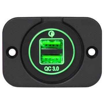 dual qc usb charger Green LED