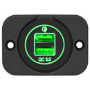 dual qc usb charger Green LED