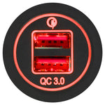 Dual QC USB Charger - Round