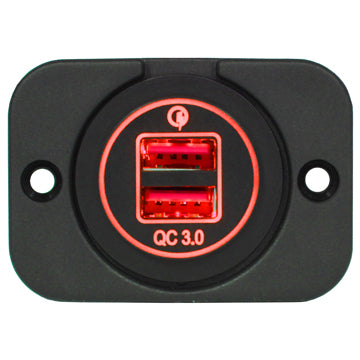 dual qc usb charger Red LED