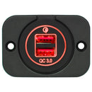 dual qc usb charger Red LED