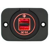 Dual QC USB Charger - Round