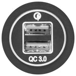 Dual QC USB Charger - Round