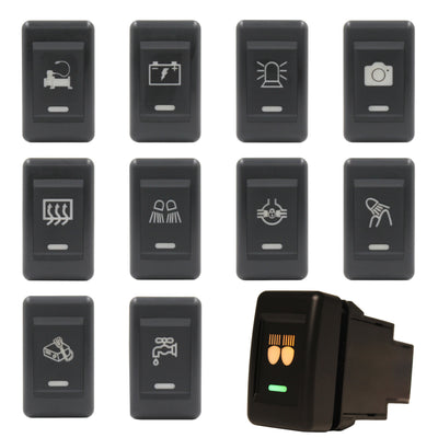 Push Switch suit Isuzu F & N Series (24V) Amber-Green LED - 64 Styles