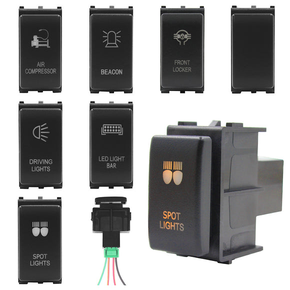 Push Switch suit Nissan Large - Amber LED - 32 Styles