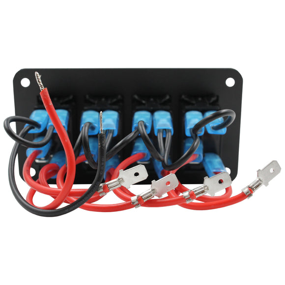 4 Gang Rocker Switch Panel - Red
