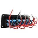 6 GANG ROCKER SWITCH PANEL BLUE