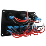 6 Rocker Switch + Cigarette Socket + Dual USB + Volt Display Panel