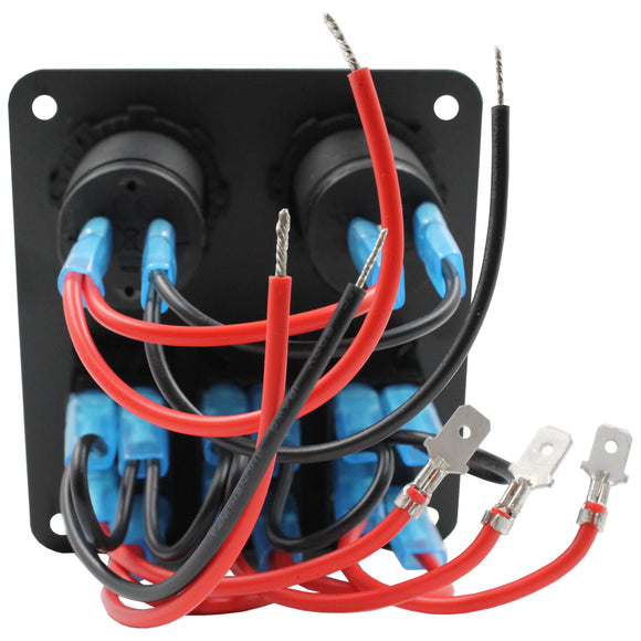 3 Rocker Switch + Cig Socket + 3.1A Dual USB Panel