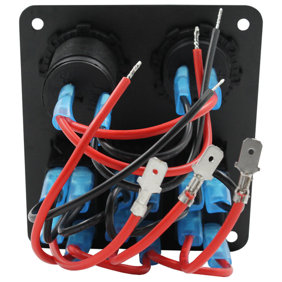 3 Rocker Switch + Volt Meter + Dual USB Panel