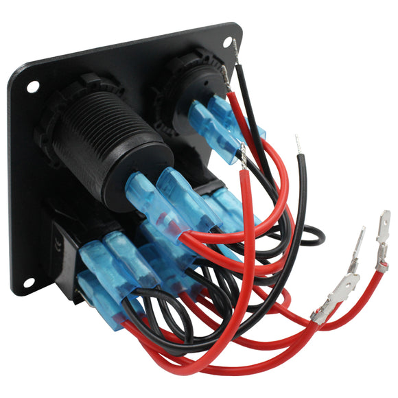 3 Rocker Switch + Volt Meter +
3.1A Dual USB Panel