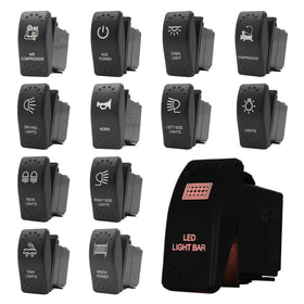 Laser Etched Rocker Switch - Amber LED - 88 Styles