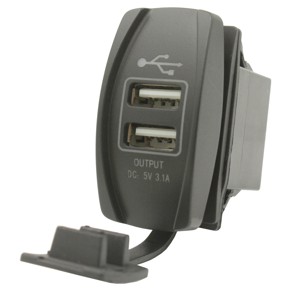3.1A Dual USB Charger - Rocker Size - 0