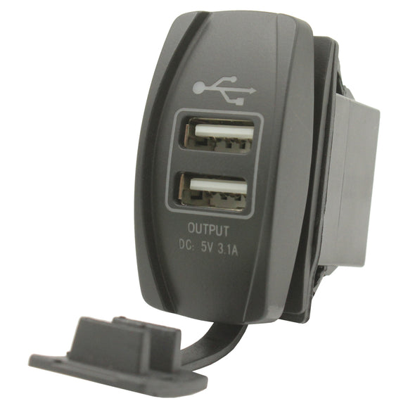 3.1A Dual USB Charger - Rocker Size