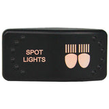 Laser Etched Horizontal Rocker Switch - Red LED - 90 Styles