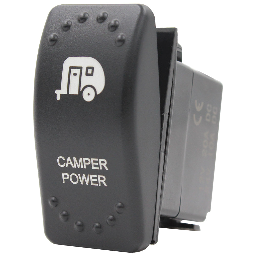 Laser Etched Rocker Switch - Amber LED - 88 Styles